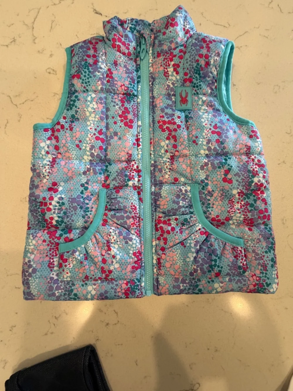 2T Spyder Girls Set - Jean-Leggings, White Logo Tee & Floral Vest